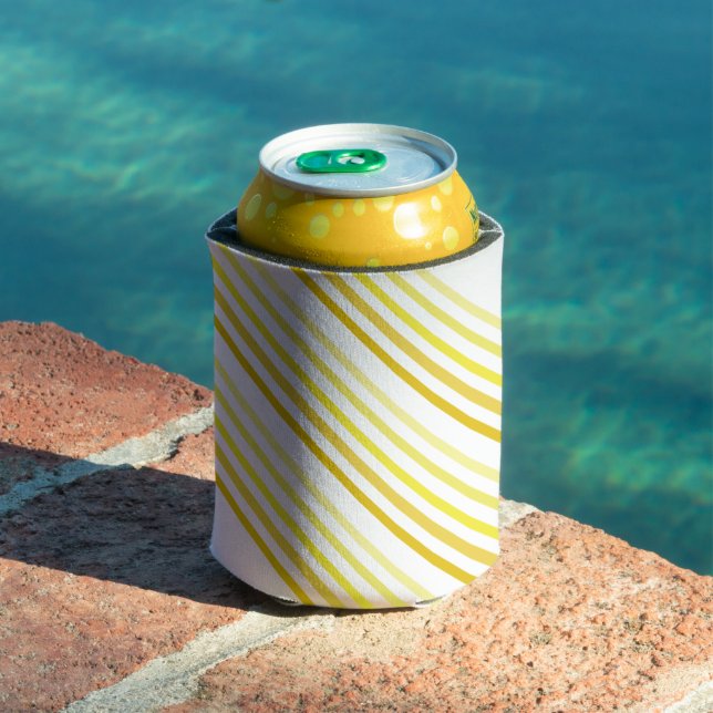Rafraîchisseur Pour Canette Refroidisseur de Boîte - Nuances de Jaune Rayures  (Piscine in situ)