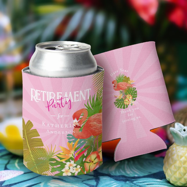 Rafraîchisseur Pour Canette Refroidisseur de boîtier rose pour retraite de fla (Flamingo Retirement Pink Can Cooler)