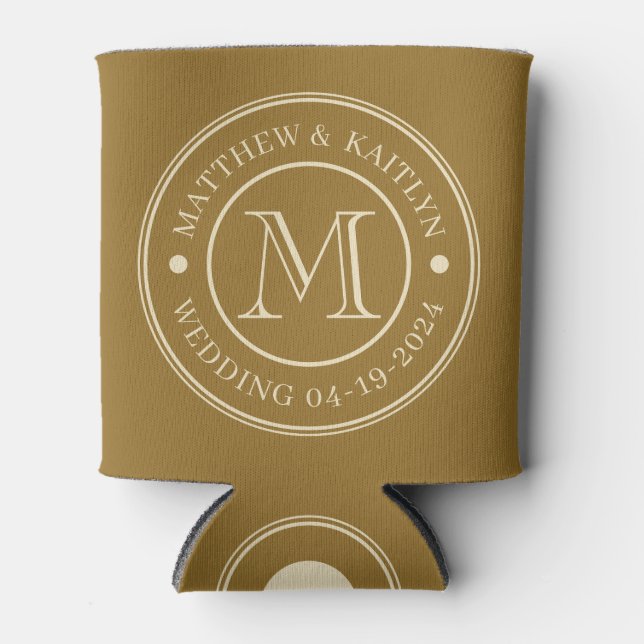 Rafraîchisseur Pour Canette Refroidisseur de canette à monogramme pour mariage (Devant)