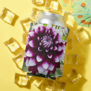 Rafraîchisseur Pour Canette Refroidisseur de canette de Dahlia rose et blanc F