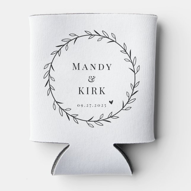 Rafraîchisseur Pour Canette Refroidisseur de canette de mariage à verdure mini (Devant)