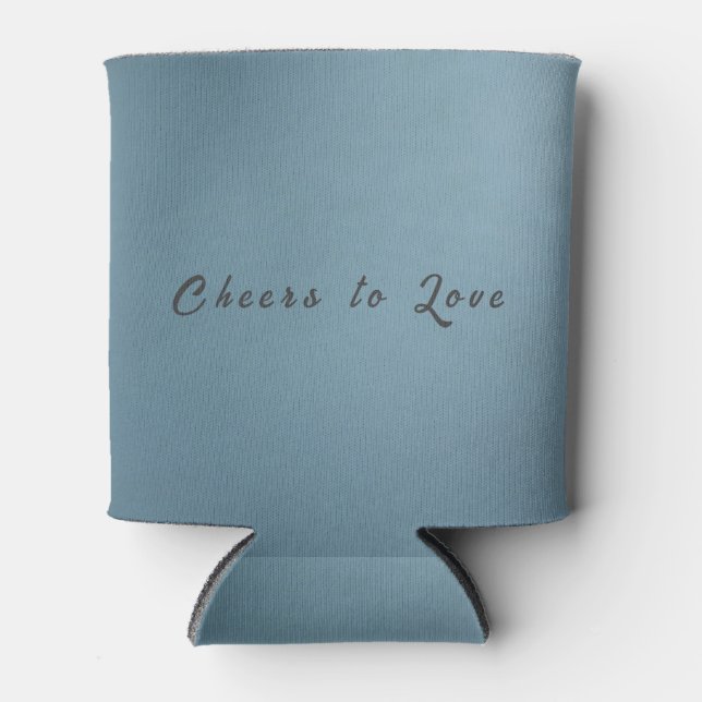 Rafraîchisseur Pour Canette Refroidisseur de canette de mariage bleu poussiére (Devant)