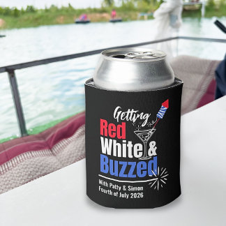 Rafraîchisseur Pour Canette Refroidisseur de canette du 4 juillet Rouge Blanc