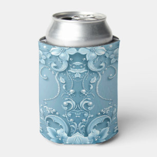 Rafraîchisseur Pour Canette Refroidisseur de canette floral décoratif bleu
