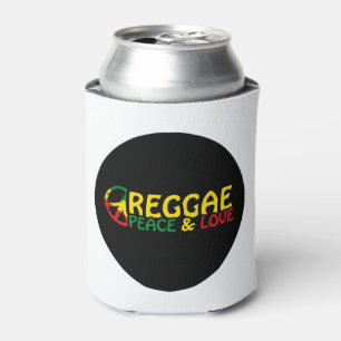 Rafraîchisseur Pour Canette Reggae art avec des mots positifs Paix et Amour