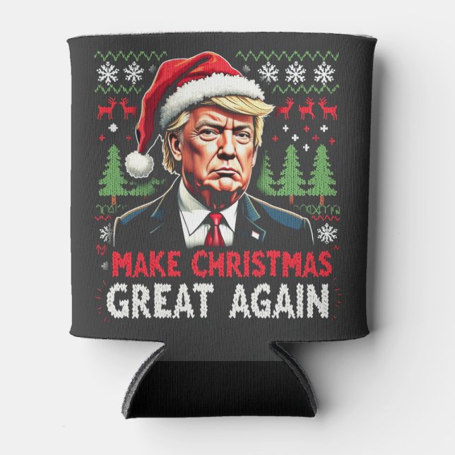 Rafraîchisseur Pour Canette Rendre Noël super à nouveau moche Noël Sweat Trump (Devant)