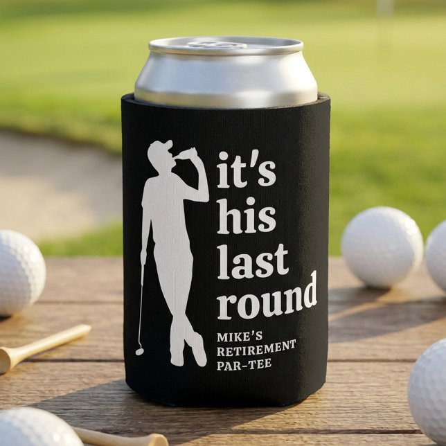 Rafraîchisseur Pour Canette Retraite drôle Golf Noir (Créateur téléchargé)