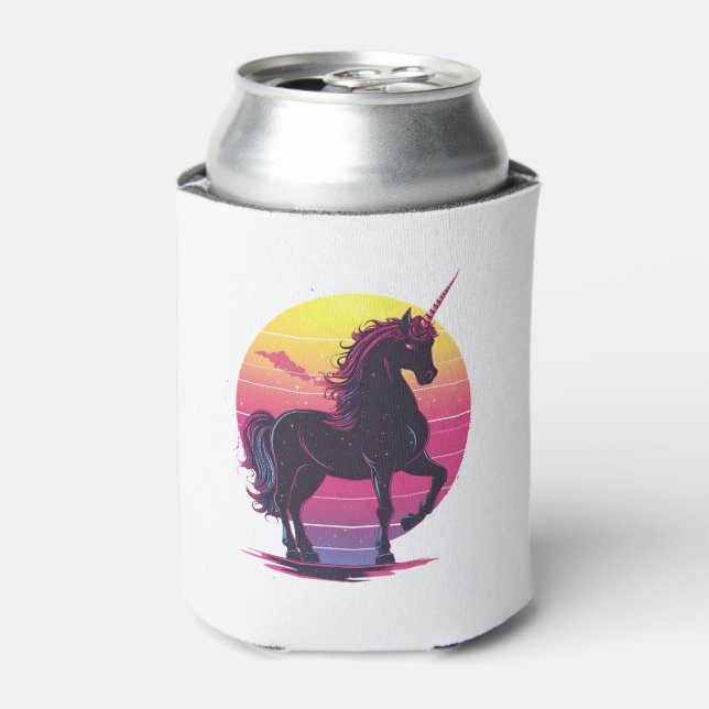 Rafraîchisseur Pour Canette Retro 80s Neon Unicorn (1) (Can devant)
