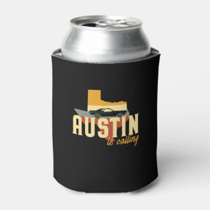Rafraîchisseur Pour Canette Rétro carte vintage de ville d'Austin le Texas TX