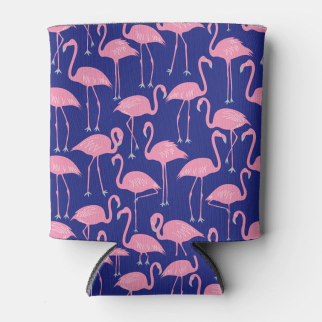 Rafraîchisseur Pour Canette Retro Flamingo | Summer Poolside Cool Coastal (Devant)