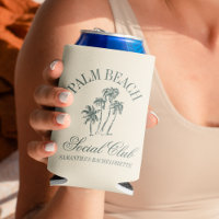 Retro Luxe Beach Bachelorette Logo Palm Trees
