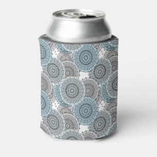 Rafraîchisseur Pour Canette Rétro, rétro motif, bleu et gris, élégant