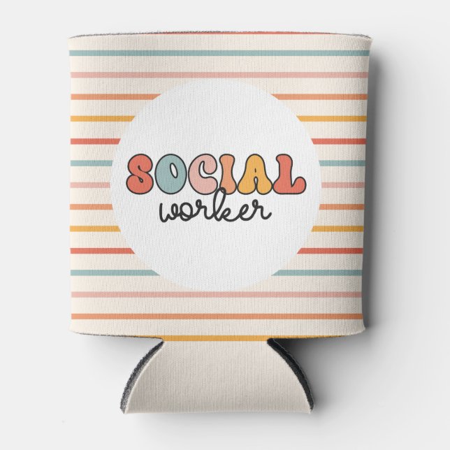 Rafraîchisseur Pour Canette Rétro Social Worker (Devant)