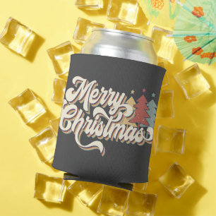 Rafraîchisseur Pour Canette Retro Vintage Joyeux Noël Typographie