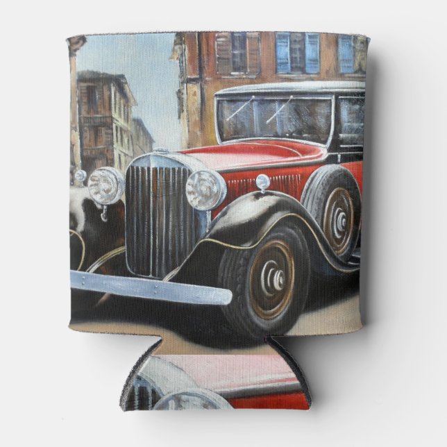 Rafraîchisseur Pour Canette Retro Voiture Vieux Ville Peinture (Devant)