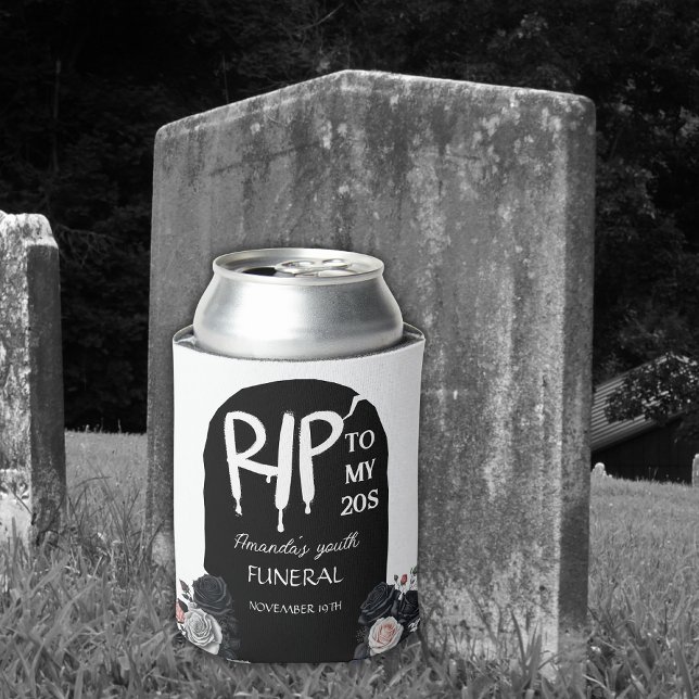 Rafraîchisseur Pour Canette RIP To My 20s Tombstone Arch 30th Birthday Black (Créateur téléchargé)
