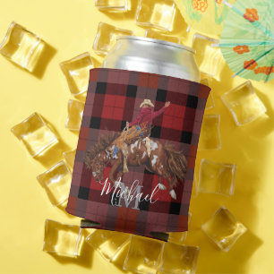 Rafraîchisseur Pour Canette Rodéo Bronco Busch Cowboy Sur Plaid