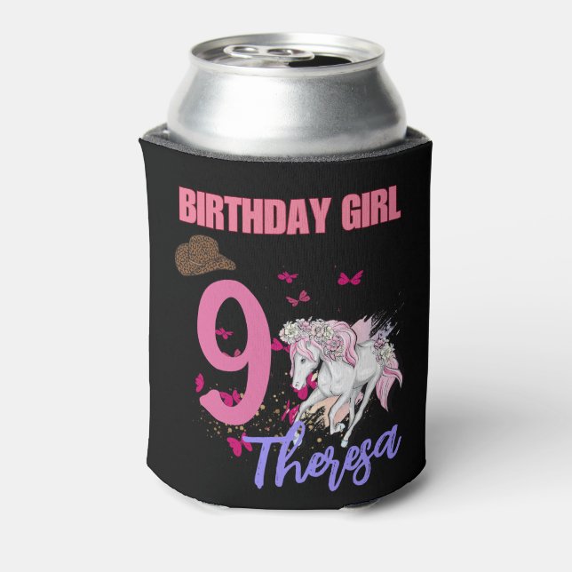 Rafraîchisseur Pour Canette Rodéo Chevaux Fleurs de pivoine Fête d'anniversair (Can Dos)