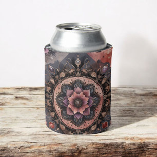 Rafraîchisseur Pour Canette Romance foncée Bourgogne Art Déco Floral Été