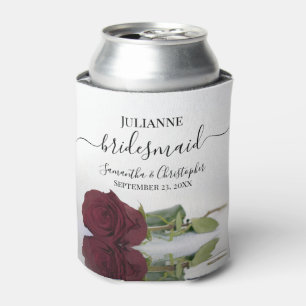 Rafraîchisseur Pour Canette Romantique Bourgogne Rose Élégant Mariage Bridesma