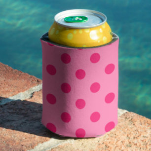 Rafraîchisseur Pour Canette Rose Chaud Sur Pois Rose Design Motif