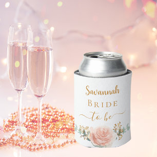 Rafraîchisseur Pour Canette Rose gold floral eucalyptus verdure rose mariage