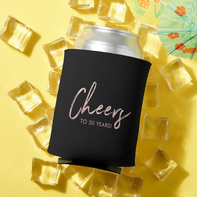 Rafraîchisseur Pour Canette Rose Gold, Noir moderne Adulte fête d'anniversaire (Été in situ)