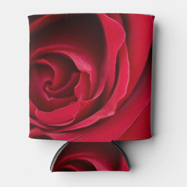 Rafraîchisseur Pour Canette Rose rouge sur une canette refroidissante (Devant)