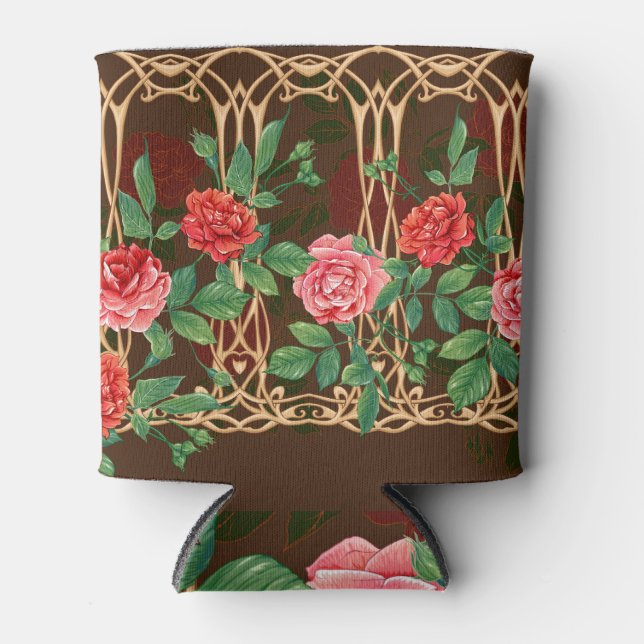 Rafraîchisseur Pour Canette Roses de l'Art Nouveau : L'imitation de l'osier (Devant)