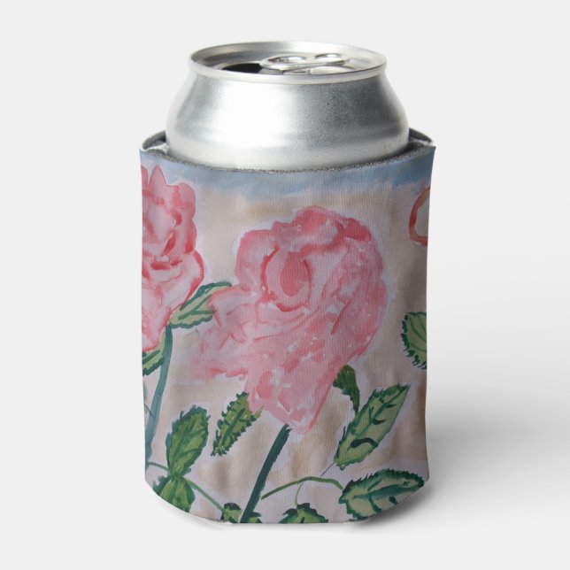 Rafraîchisseur Pour Canette Roses d'été Abstraits (Can devant)