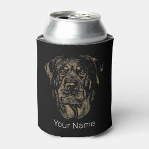 Rafraîchisseur Pour Canette Rottweiler Chien Portrait Vintage Rottie Design