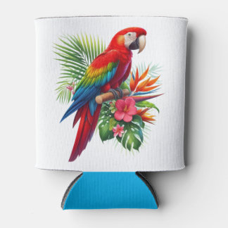 Rafraîchisseur Pour Canette Rouge macaw tropical floral