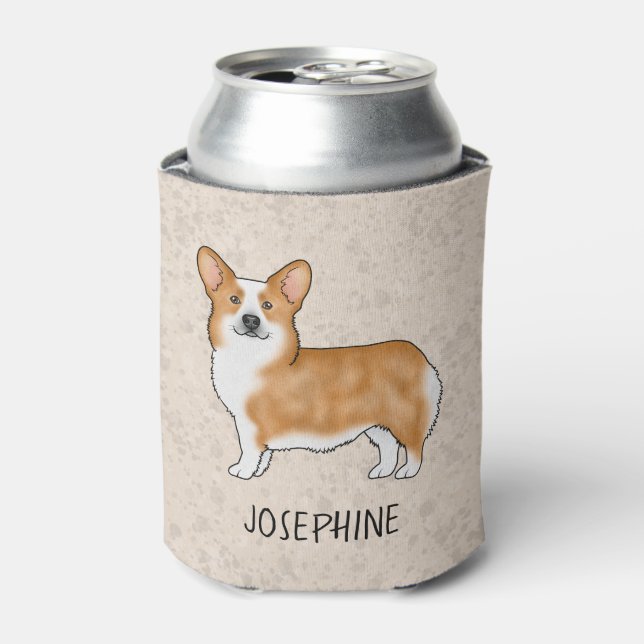 Rafraîchisseur Pour Canette Rouge Pembroke Welsh Corgi Chien Et Nom Personnali (Can devant)