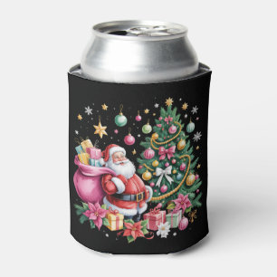 Rafraîchisseur Pour Canette Rouge Rétro Père Noël Coquette Noël Mignon Arbre F