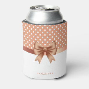 Rafraîchisseur Pour Canette Ruban rose or et Pois