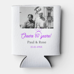 Rafraîchisseur Pour Canette Ruban violet pour les 60 ans d'anniversaire de mar