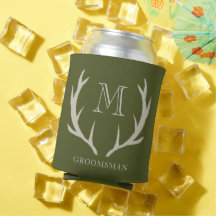 Rustic Army Green Antler Personnalisé Groomsmen Ca