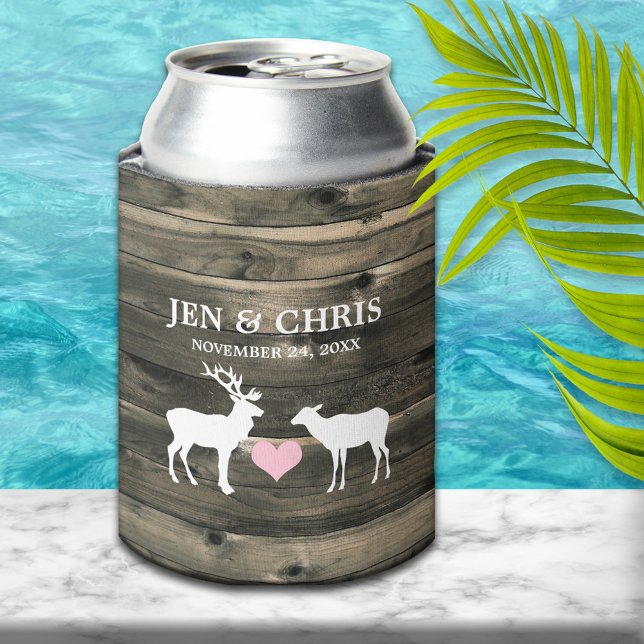 Rafraîchisseur Pour Canette Rustic Country Buck and Doe Wedding Favor (Créateur téléchargé)