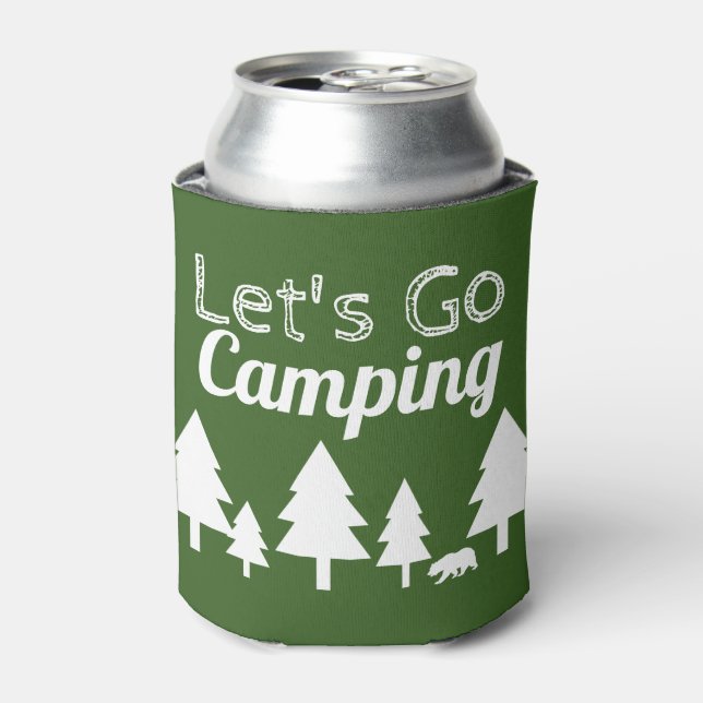 Rafraîchisseur Pour Canette Rustic Forest Green Allons faire du camping (Can devant)