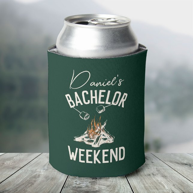 Rafraîchisseur Pour Canette Rustic Modern Weekend dans la Woods Bachelor Party (Créateur téléchargé)