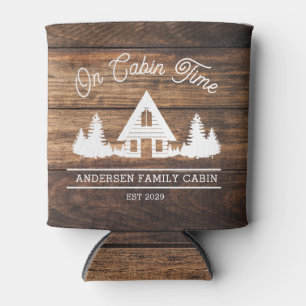 Rafraîchisseur Pour Canette Rustic Wood Cabine Lodge Personnalisé