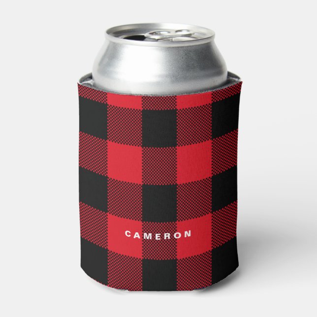 Rafraîchisseur Pour Canette Rustique Rouge Plaid Motif vacances personnalisées (Can devant)