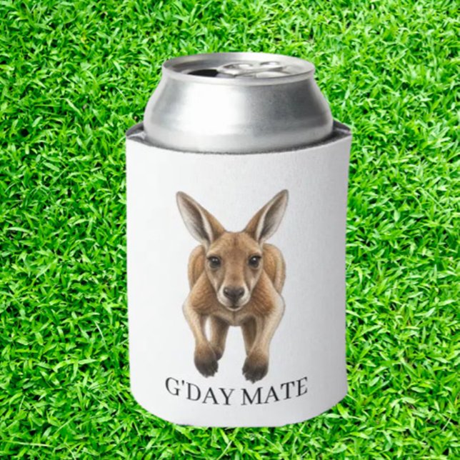 Rafraîchisseur Pour Canette  Sac à dos coolant Kangourou G Day Aussie  (Imagine cracking open a cold drink straight from a kangaroo’s pouch)