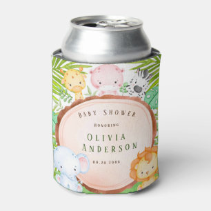 Rafraîchisseur Pour Canette Safari Jungle caricature Baby shower animal Merci