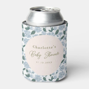 Rafraîchisseur Pour Canette Sage et Dusty Blue Floral Baby shower sur mesure