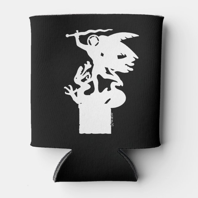 Rafraîchisseur Pour Canette Saint Michael et Dragon (en blanc) (Devant)