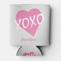 Saint-Valentin Coeur rose embrasse Hugs XOXO Grey