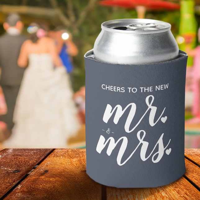Rafraîchisseur Pour Canette Salutations Au Nouveau Mr. & Mme Mariage (Cheers To The New Mr. & Mrs. Wedding Can Cooler)