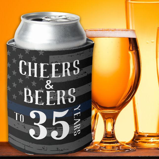 Rafraîchisseur Pour Canette Salutations Légère Ligne Bleue Police Personnalisé (Créateur téléchargé)