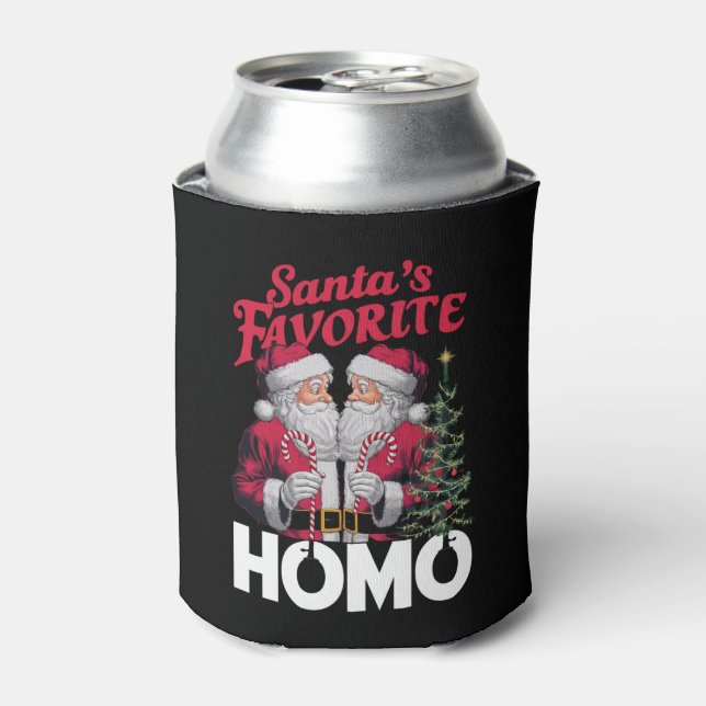 Rafraîchisseur Pour Canette Santas Favori Homo Gay Christmas LGBTQ Pride (Can devant)